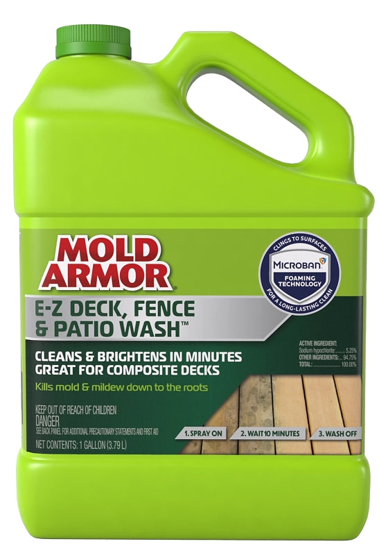 Mold Armor FG505 Deck and Fence Wash, Liquid, Yellow, 1 gal, Spray Dispenser