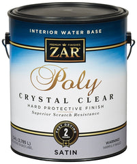 Aqua ZAR 32513 Polyurethane, Liquid, Crystal Clear, 1 gal, Can