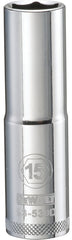 DeWALT DWMT93530OSP Drive Socket, 15 mm Socket, 1/2 in Drive, 6-Point, Vanadium Steel, Polished Chrome