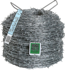 Rangemaster Commercial Class 7136 Barbed Wire, 1320 ft L, 12-1/2 Gauge, 5 in Points Spacing, Zinc