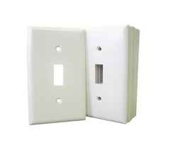 Eaton 2134W-JP Wallplate, 4-1/2 in L, 2-3/4 in W, 1-Gang, Thermoset, White, High-Gloss