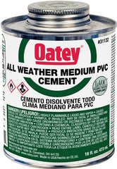 Oatey 31132 Solvent Cement, 16 oz Can, Liquid, Gray