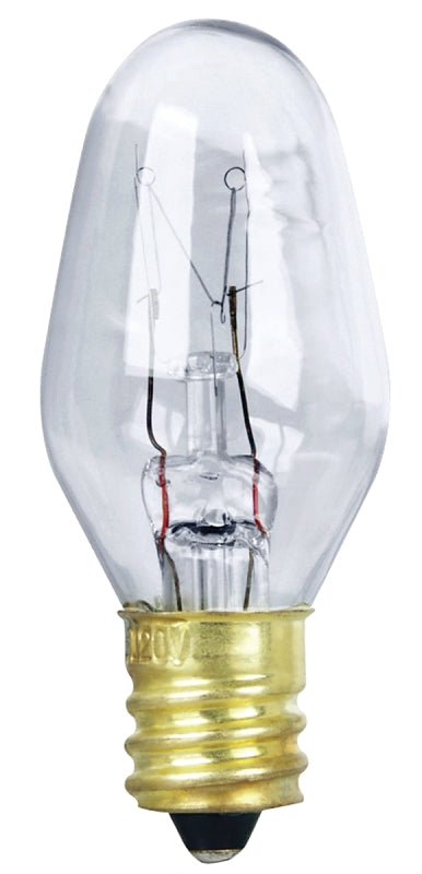 Feit Electric BP7C7/4/CAN Incandescent Bulb, 7 W, C7 Lamp, Candelabra E12 Lamp Base, 2700 K Color Temp
