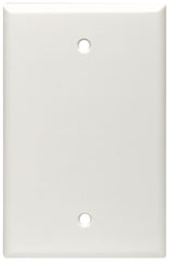 Leviton 80514-I Blank Wallplate, 3-1/8 in L, 4-7/8 in W, 1/4 in Thick, 1 -Gang, Plastic, Ivory, Box Mounting