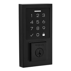 Weiser SmartCode 9GED92700-004 Deadbolt, 2 Grade, Touchpad Key, Zinc, Matte Black, 1-3/8 to 1-3/4 in Thick Door