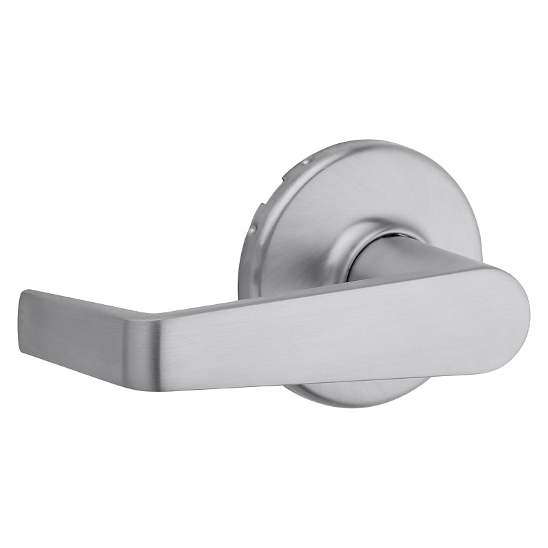 Kwikset 721KNL 26D Passage Door Lever, Pushbutton Lock, Satin Chrome, Zinc, Residential, Reversible Hand, 2 Grade