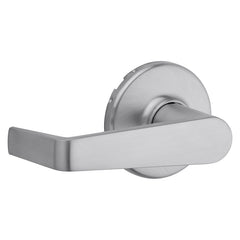 Kwikset 721KNL 26D Passage Door Lever, Pushbutton Lock, Satin Chrome, Zinc, Residential, Reversible Hand, 2 Grade