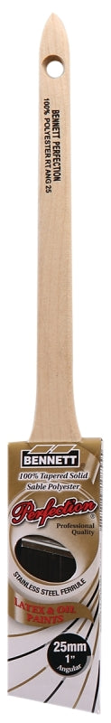 BENNETT RT ANG 25 Paint Brush, 1 in W, Polyester Bristle, Rat Tail Handle