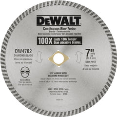 DeWALT DW4702 Circular Blade, 7 in Dia, 5/8 in Arbor, Diamond Cutting Edge, Continuous Rim