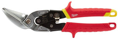 Milwaukee 48-22-4532 Aviation Snip, 10 in OAL, 5 in L Cut, Straight Cut, Steel Blade, Ergonomic Handle, Red Handle