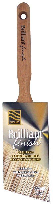NOUR Brilliant Finish 1331-63N Angular Paint Brush, 2-1/2 in L Bristle, Polyester/SRT Bristle, Sash Handle