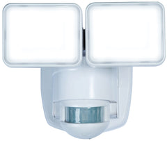 Heath Zenith HZ-5846-WH Motion Activated Security Light, 120 V, LED Lamp, 1250 Lumens, Polycarbonate Fixture