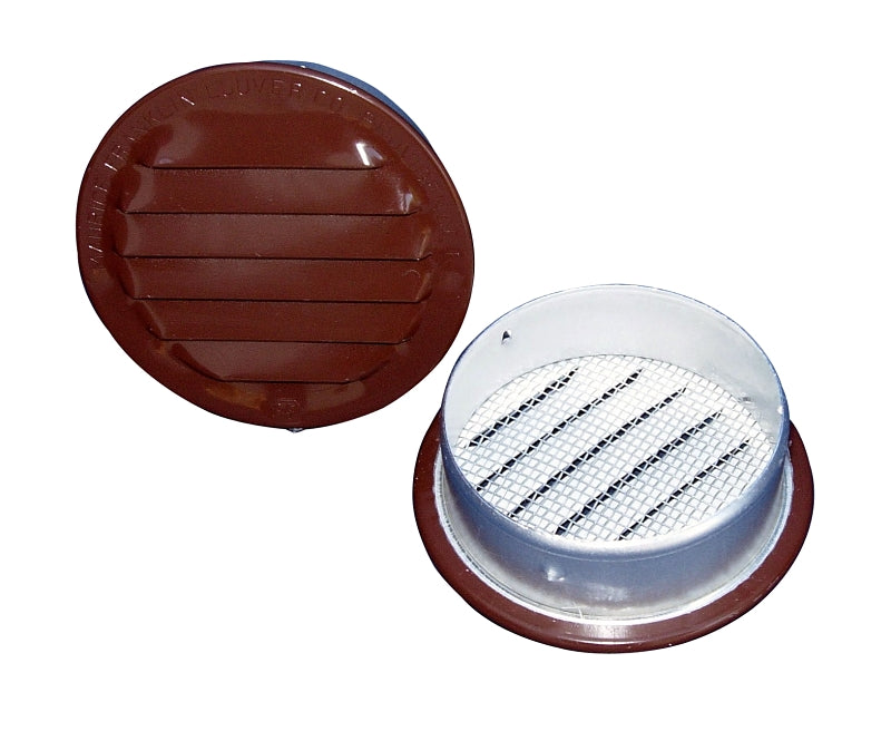 Maurice Franklin RLB-100 Series 6 RLB-100 Louver, 6.688 in L, 6.688 in W, Round, Aluminum, Brown