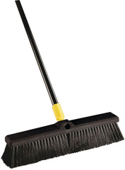 Quickie 00594 Push Broom, 24 in Sweep Face, Tampico Bristle, Steel Handle