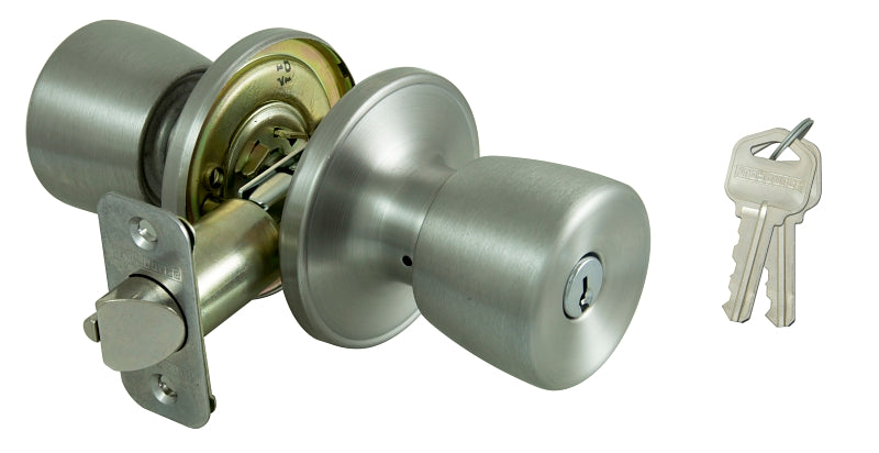 ProSource Entry Knob Lockset, Tulip, Stainless, KA3