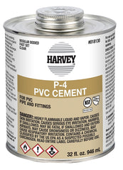 Harvey 18130-12 Solvent Cement, 32 oz Can, Liquid, Clear