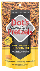 Dot's Homestyle Pretzels 7002- DP Mustard Pretzel Twists, Honey Flavor, 16 oz