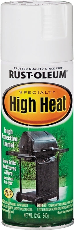 Specialty 7751830 High Heat Spray Paint, Satin, White, 12 oz, Can, Oil Base
