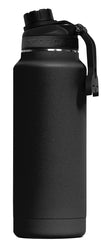 Orca ORCHYD34BK/BK/BK Hydration Bottle, 34 oz, 18/8 Stainless Steel, Black, Powder-Coated