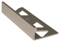 Shur-Trim ET2151SCA08 Flat Tile Edge, 8 ft L, 3/8 in W, Aluminum, Satin Clear Anodized