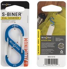 Nite Ize SBA3-03-R6 Key Carabiner, 1.2 in OAL, Aluminum, Blue