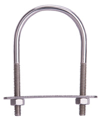 ProSource LR358 U-Bolt, 1/4 in Thread, 1-3/4 in L Thread, Stainless Steel, Stainless Steel