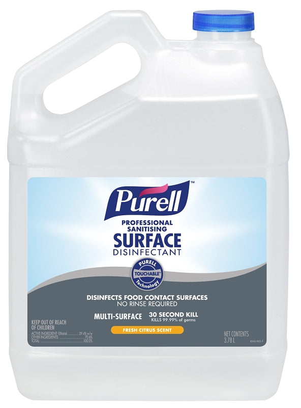 Purell 4342-04 Professional Surface Disinfectant, 128 fl-oz, Liquid, Citrus, Colorless