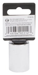 Vulcan MT6531057 Drive Socket, 21 mm Socket, 1/2 in Drive, 12-Point, Chrome Vanadium Steel, Chrome