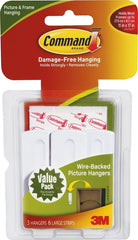 Command 17043 Picture Hanger, 5 lb, Plastic, White, Adhesive Strip Mounting