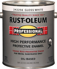 RUST-OLEUM PROFESSIONAL 242256 Protective Enamel, Gloss, White, 1 gal Can