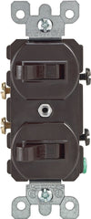Decora S00-05224-02S Duplex Combination Double Switch, 15 A, 120/277 V, Lead Wire Terminal, Brown