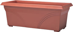 Southern Patio DP2710TC Sturdy Deck Planter, 26-3/4 in W, 26-3/4 in D, Rectangular, Plastic, Terracotta