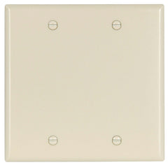 Eaton Cooper Wiring 2137LA-BOX Wallplate, 4-1/2 in L, 4.56 in W, 0.08 in Thick, 2 -Gang, Thermoset, Light Almond