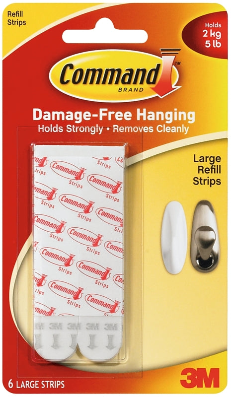 Command 17023P Refill Strip, 3/4 in W, 3-5/8 in L, White