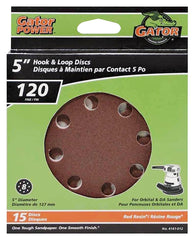 Gator 4141-012 Sanding Disc, 5 in Dia, 120 Grit, Fine, Aluminum Oxide Abrasive, Vented