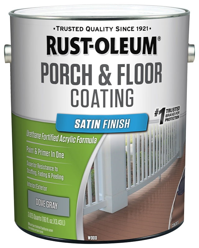 Rust-Oleum 320417 Porch and Floor Coating, Dove Gray, Liquid, 1 gal, Can