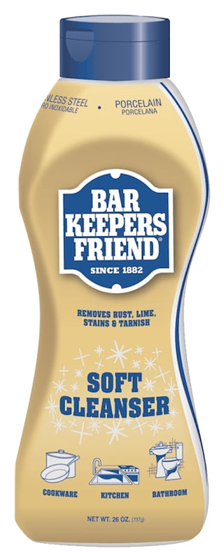 Bar Keepers Friend 11624 Soft Cleanser, 26 oz Bottle, Liquid, Lemon, Orange, White