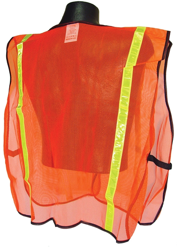 Radwear SVO1 Non-Rated Safety Vest, XL, Polyester, Green/Orange/Silver, Hook-and-Loop
