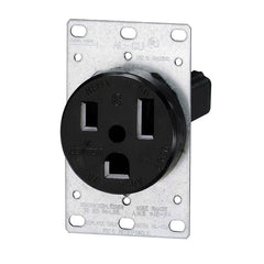 Leviton R10-05374-S00 Electrical Receptacle, 2 -Pole, 125/250 V, 50 A, NEMA: NEMA 6-50R, Black