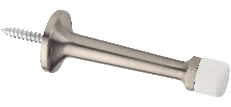 National Hardware N326-553 Door Stop, 3 in Projection, Brass, Satin Nickel