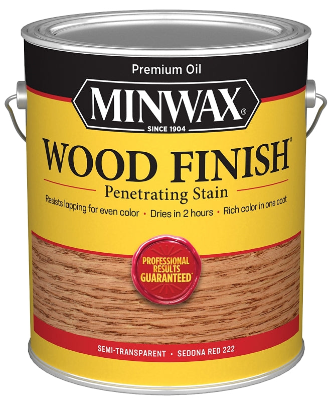 Minwax Wood Finish 710430000 Wood Stain, Sedona Red, Liquid, 1 gal, Can