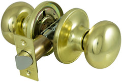 ProSource TF730V-PS Passage Door Lockset, Knob Handle, Metal, Polished Brass, 2-3/8 to 2-3/4 in Backset