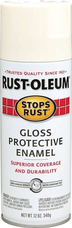 Stops Rust 7789830 Rust Preventative Spray Paint, Gloss, Canvas White, 12 oz, Can