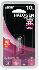 Feit Electric BPQ10T3 Halogen Bulb, 10 W, G4 Lamp Base, JC T3 Lamp, 3000 K Color Temp, 2000 hr Average Life