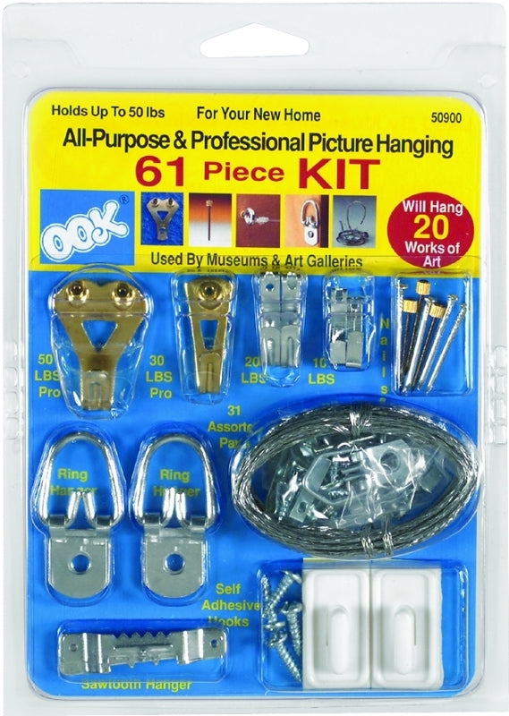 OOK 50900 Picture Hanging Kit, 10 to 30 lb, Steel, Zinc