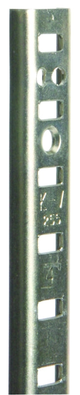 Knape & Vogt 255 PK255 ZC 48 Shelf Standard, 500 lb, 23 ga Thick Material, 5/8 in W, 48 in H, Steel, Zinc