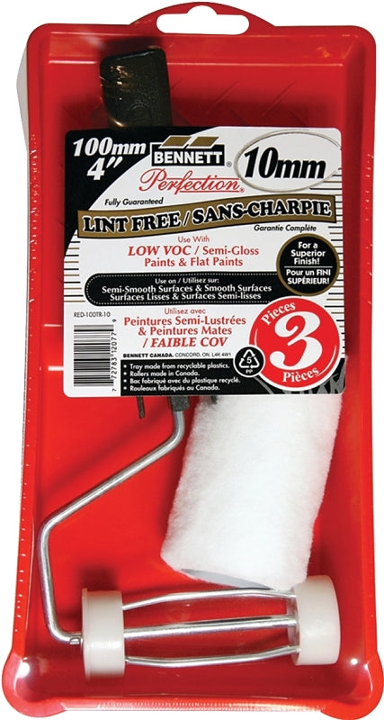 BENNETT RED 100TR-10 Roller Set, Semi-Smooth, Smooth Surface, Fabric/Plastic, 3-Piece