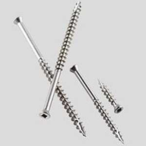 Simpson Strong-Tie S07162FB5 Deck Screw, #7 Thread, 1-5/8 in L, Coarse Thread, Trim Head, Square Drive, Type 17 Point