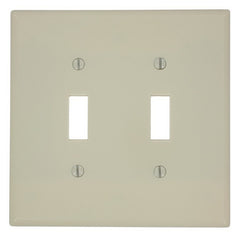 Leviton 80509-I Wallplate, 4-7/8 in L, 4.94 in W, 2 -Gang, Plastic, Ivory