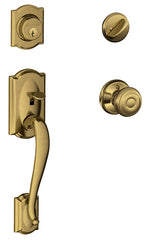 Schlage F60VADDXGEO716 Combination Lockset, Mechanical Lock, Handleset with Knob Handle, Round Design, Aged Bronze, Yes